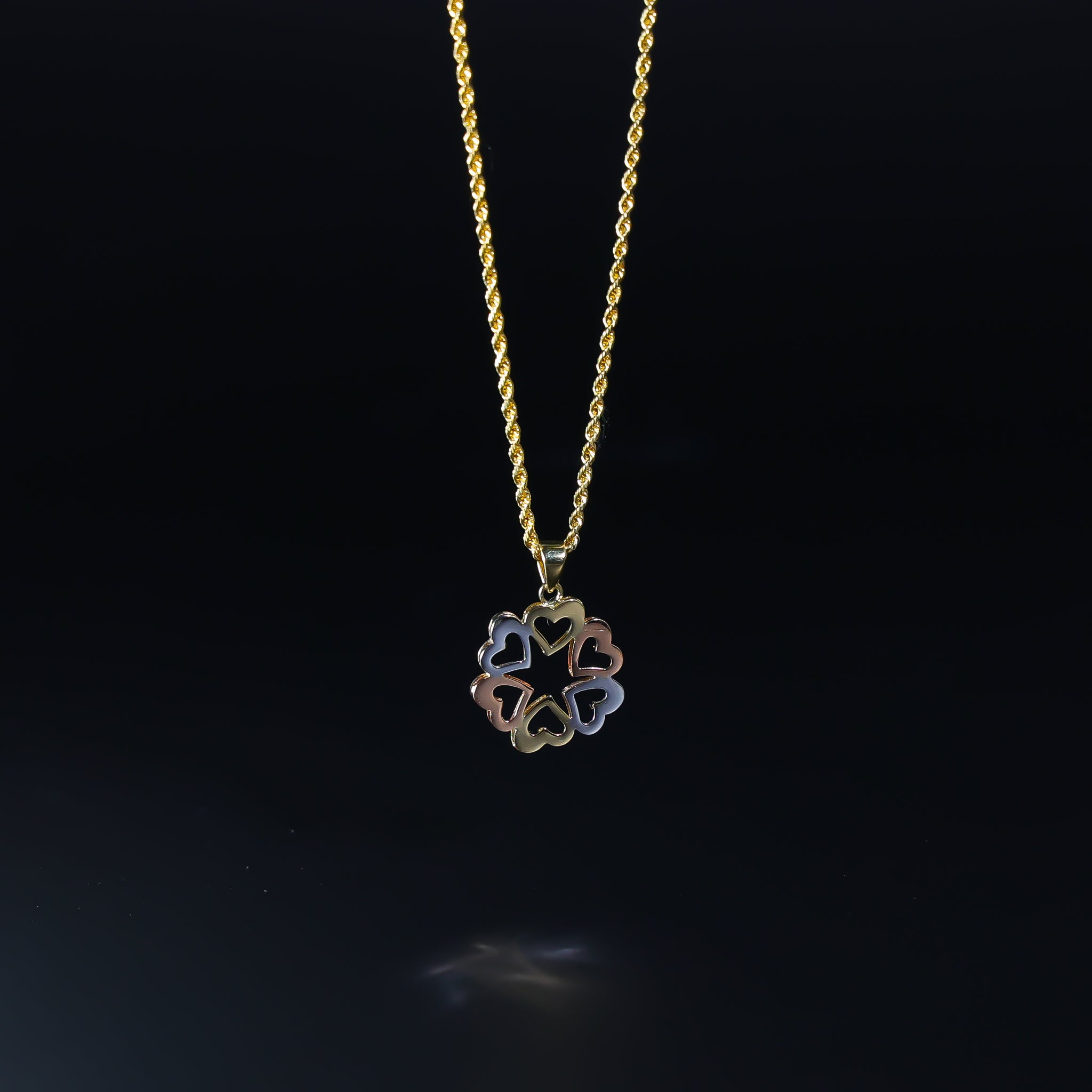 Dainty Gold Six Hearts Pendant Model-2386 - Charlie & Co. Jewelry