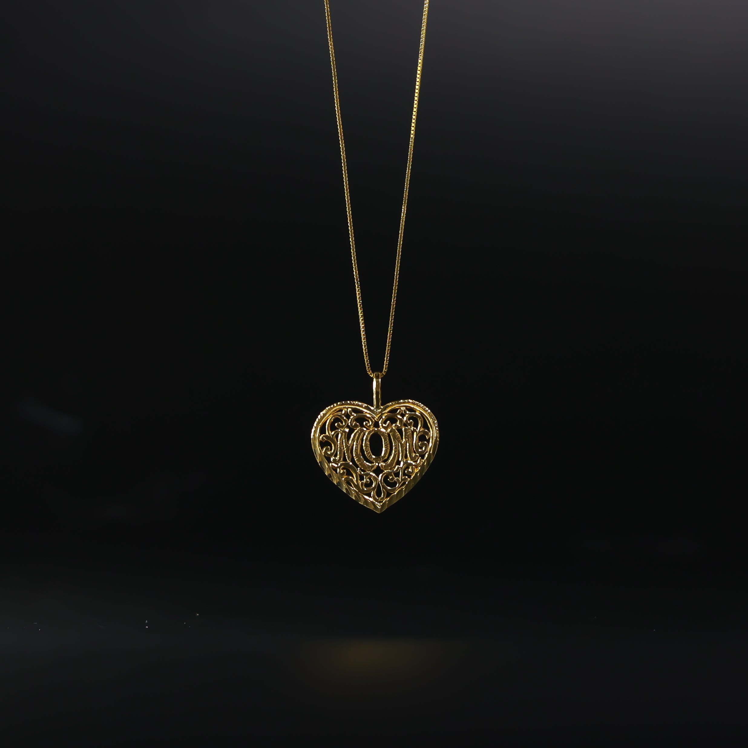 Gold Mom Heart Pendant Model-1831 - Charlie & Co. Jewelry