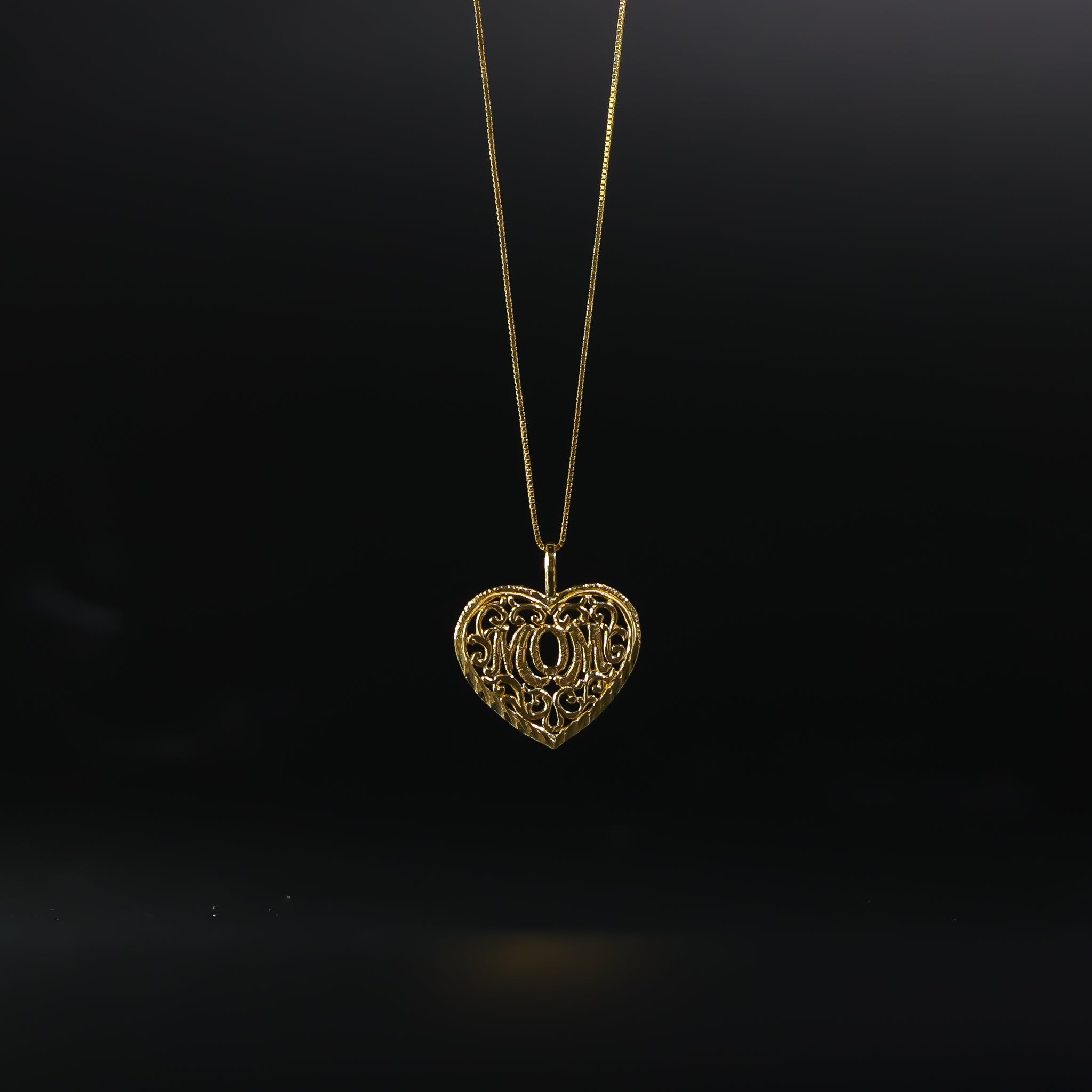 Gold Mom Heart Pendant Model-1831 - Charlie & Co. Jewelry