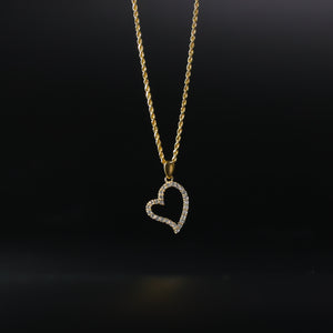 Gold Open Heart CZ Pendant Model-583 - Charlie & Co. Jewelry