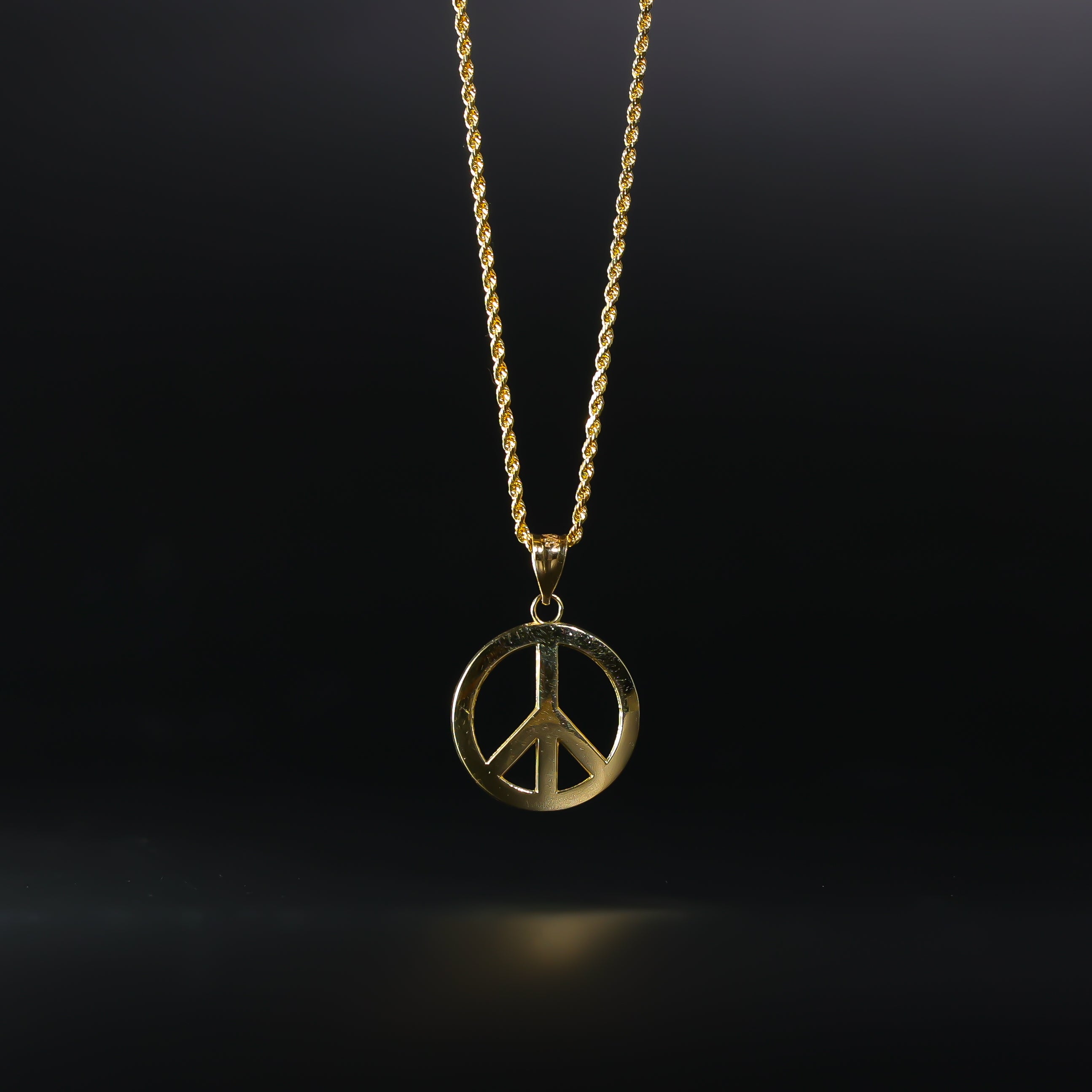 Gold Peace Sign Pendant Model-1736 - Charlie & Co. Jewelry