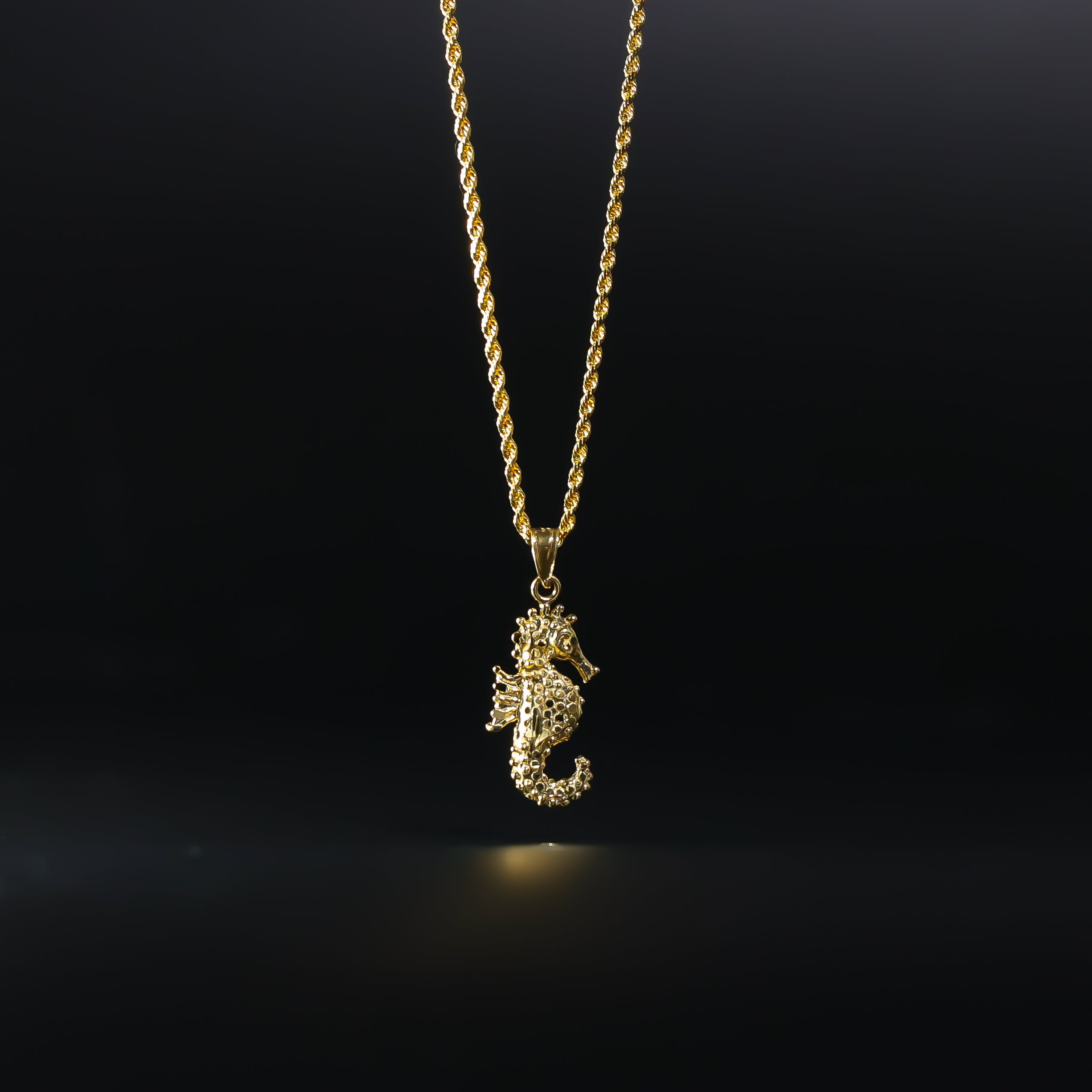 Gold Sea Horse Pendant Model-1687 - Charlie & Co. Jewelry