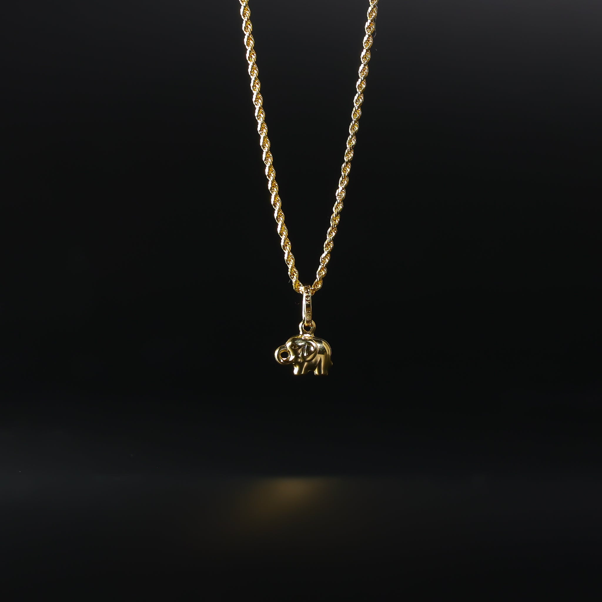 Gold Tiny Elephant Charm Model-493 - Charlie & Co. Jewelry