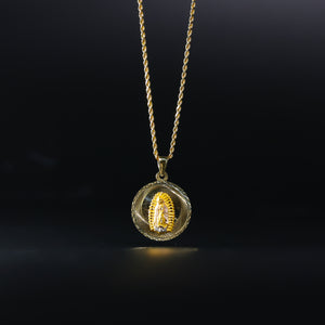 Gold Virgin Mary Stamp Religious Pendant Model-297 - Charlie & Co. Jewelry
