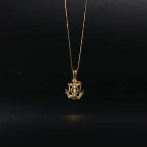 Gold Dainty Mariner Anchor Crucifix Pendant Model-1228 - Charlie & Co. Jewelry