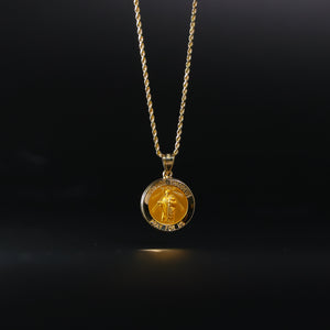 Gold St. Jude Round Medal Pendant Model-1246 - Charlie & Co. Jewelry