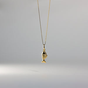 Gold Fish Horn Pendant Model-489 - Charlie & Co. Jewelry