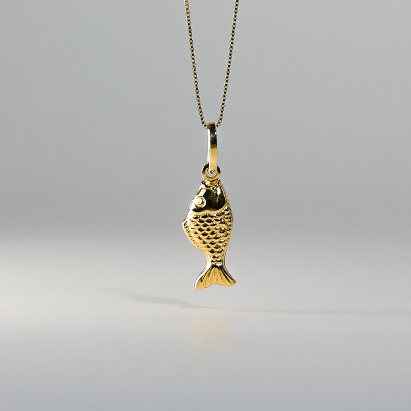 Gold Fish Horn Pendant Model-489 - Charlie & Co. Jewelry