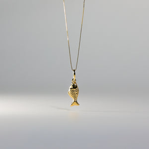Gold Fish Horn Pendant Model-489 - Charlie & Co. Jewelry