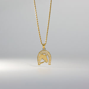 Gold 2 Colors Lucky Horseshoe Pendant Model-1640 - Charlie & Co. Jewelry