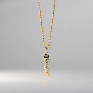Gold Motion Fish Bone Pendant Model-834 - Charlie & Co. Jewelry