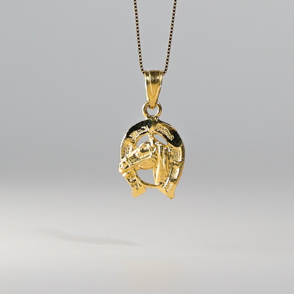 Gold Lucky Horseshoe Pendant Model-1636 - Charlie & Co. Jewelry