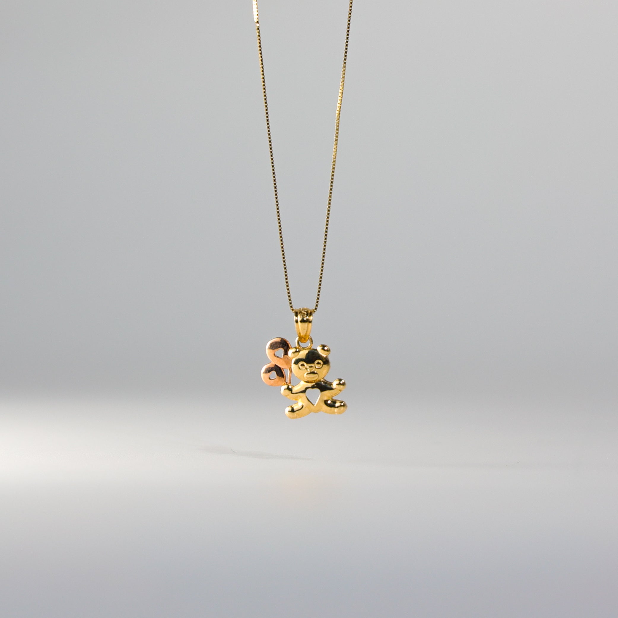 Gold Baby Bear with Balloon Pendant Model-1653 - Charlie & Co. Jewelry