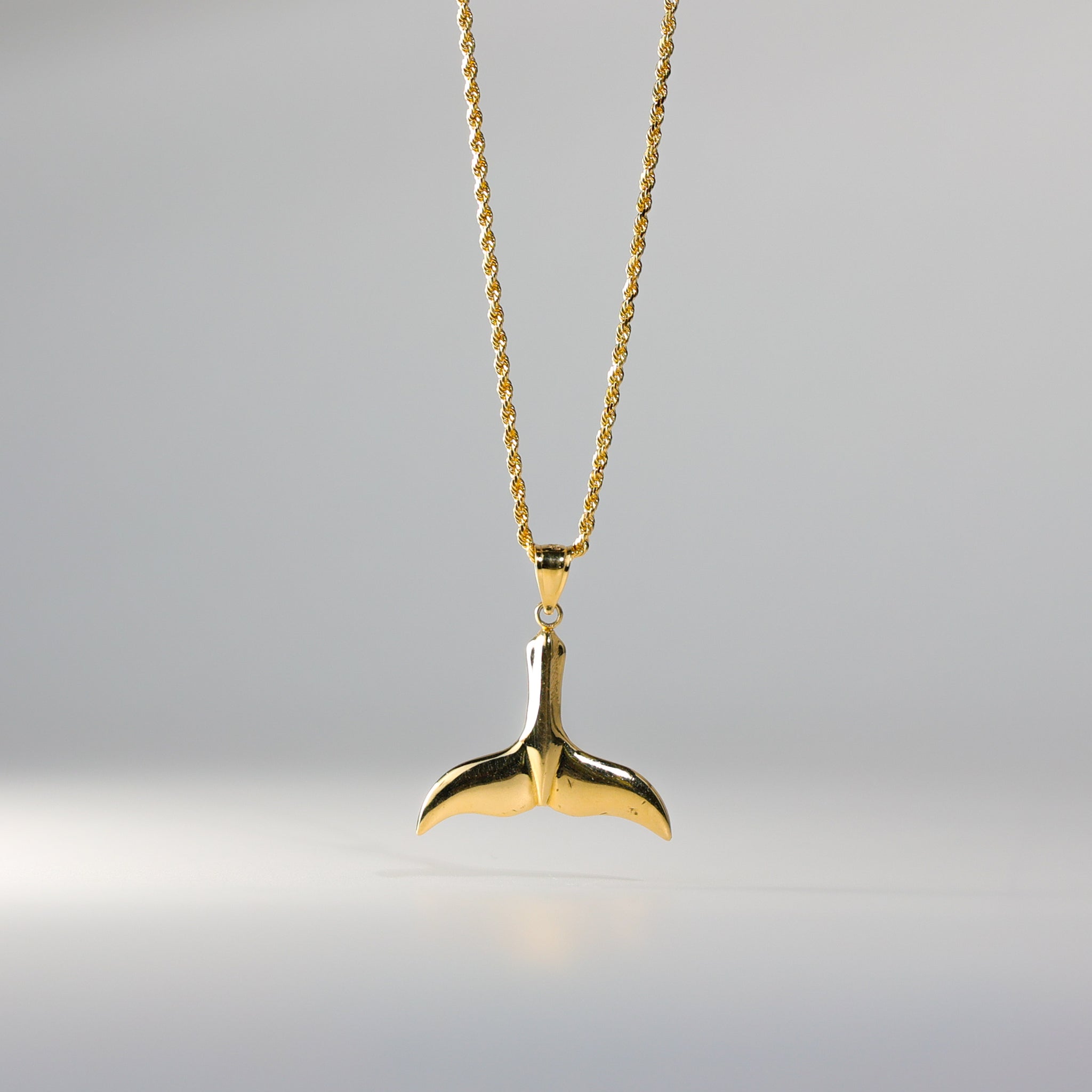 Gold Tail of Dolphin Pendant Model-1690 - Charlie & Co. Jewelry