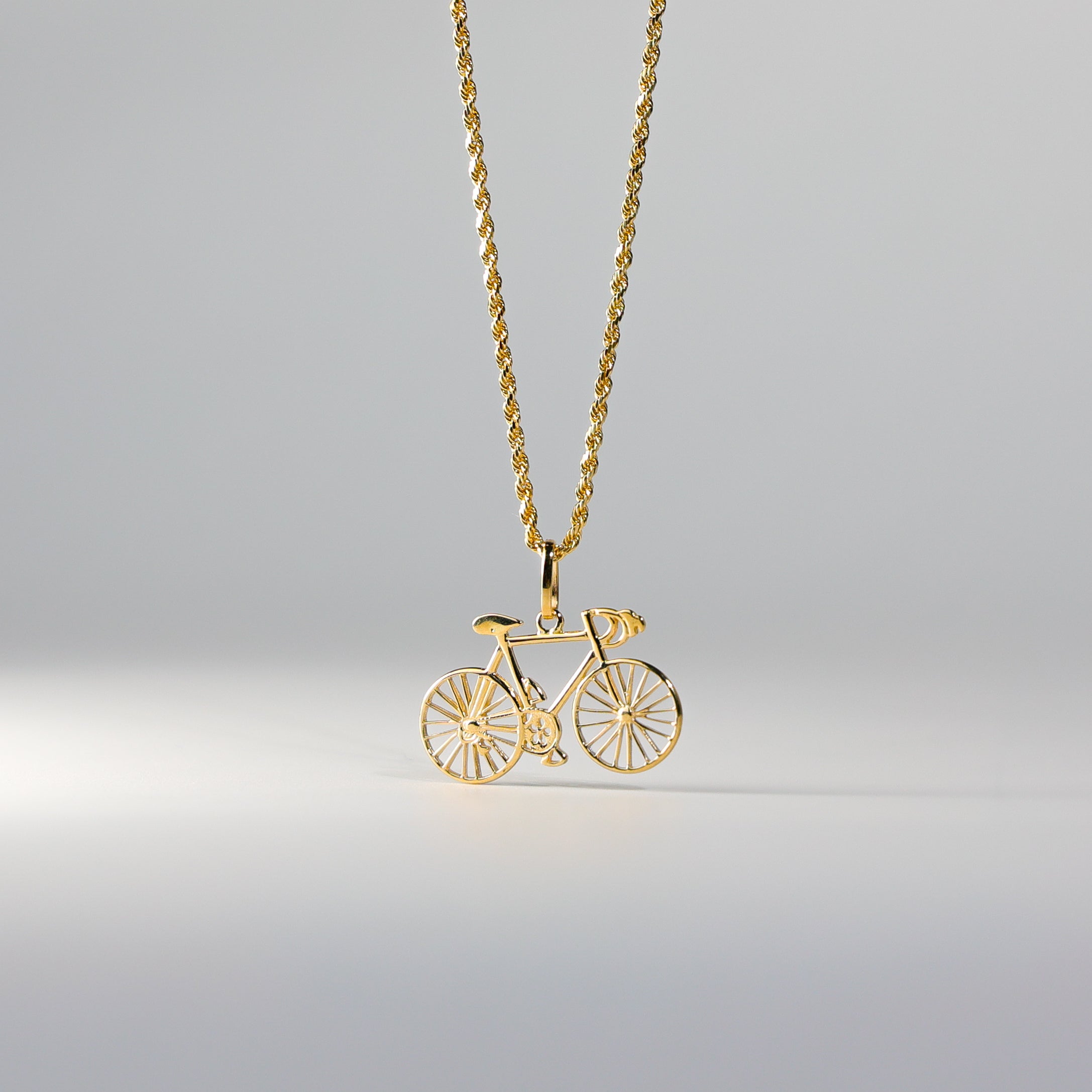 Gold Two Colors Bicycle Pendant Model-2328 - Charlie & Co. Jewelry