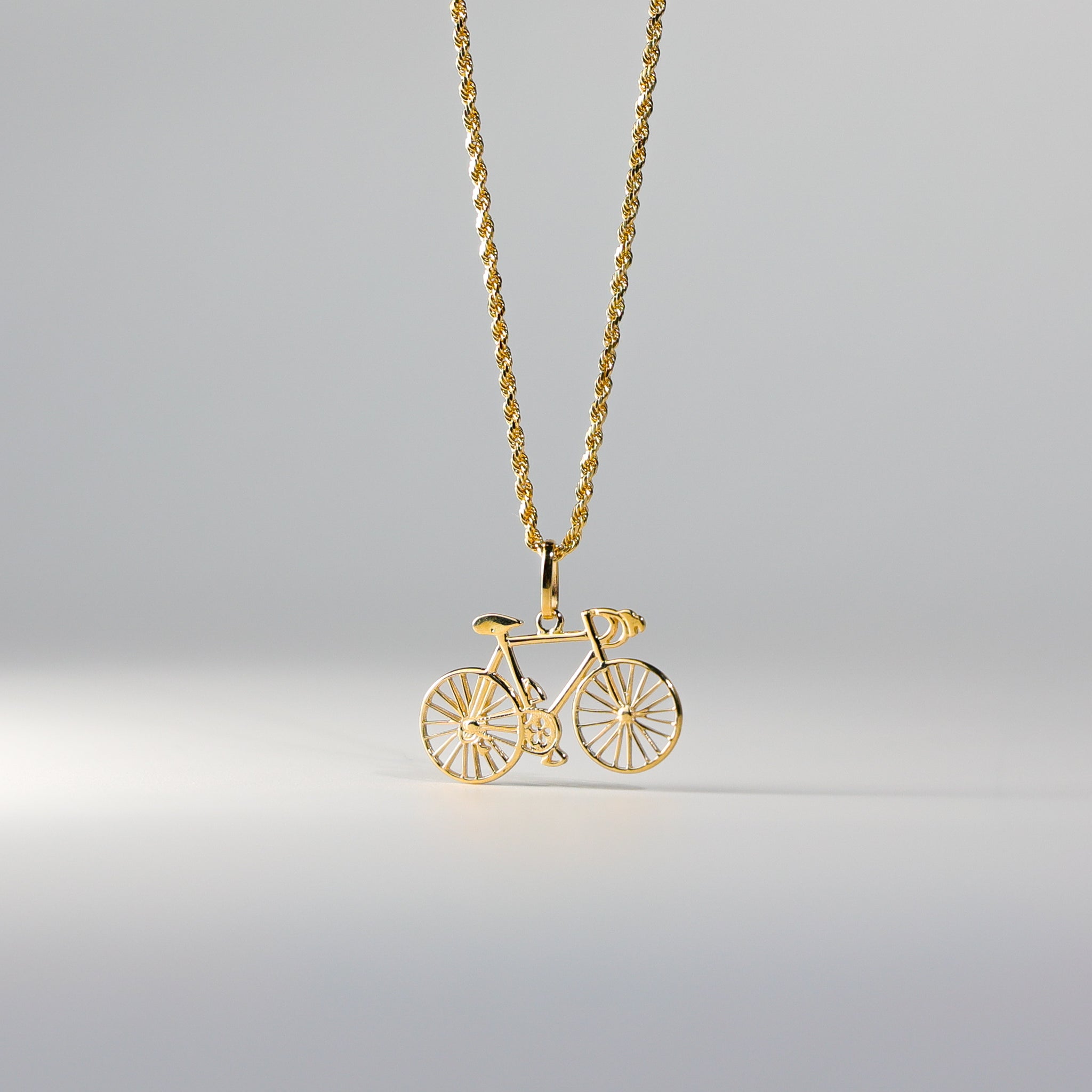Gold Two Colors Bicycle Pendant Model-2328 - Charlie & Co. Jewelry