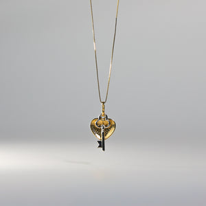 Gold Heart Key Charm Model-451 - Charlie & Co. Jewelry