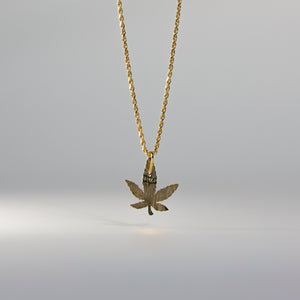 Gold Marijuana Leaf Pendant Model-1567 - Charlie & Co. Jewelry