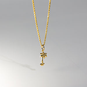 Gold Dainty Palm Tree Pendant Model-500 - Charlie & Co. Jewelry