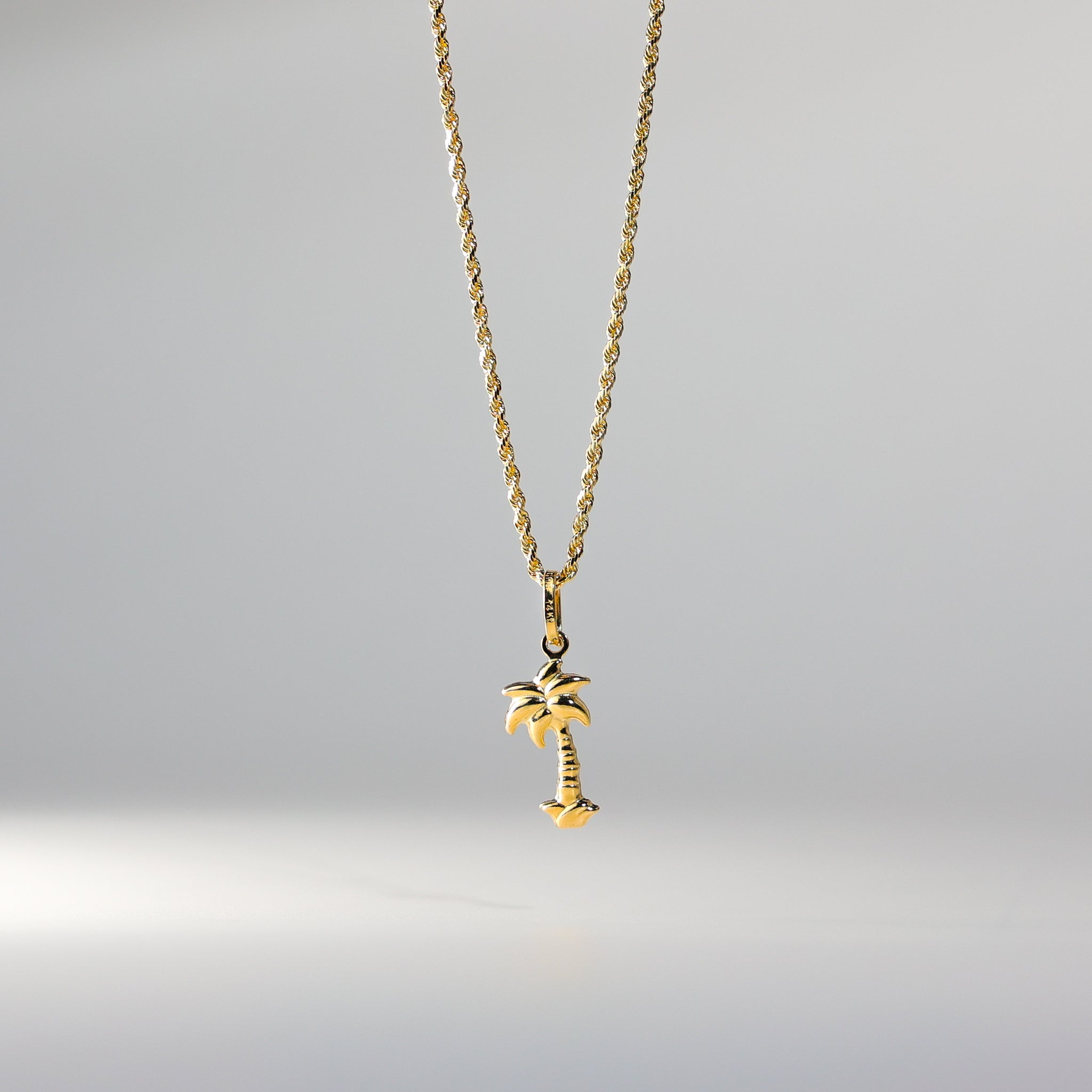 Gold Dainty Palm Tree Pendant Model-500 - Charlie & Co. Jewelry