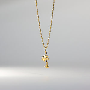 Gold Dainty Palm Tree Pendant Model-500 - Charlie & Co. Jewelry