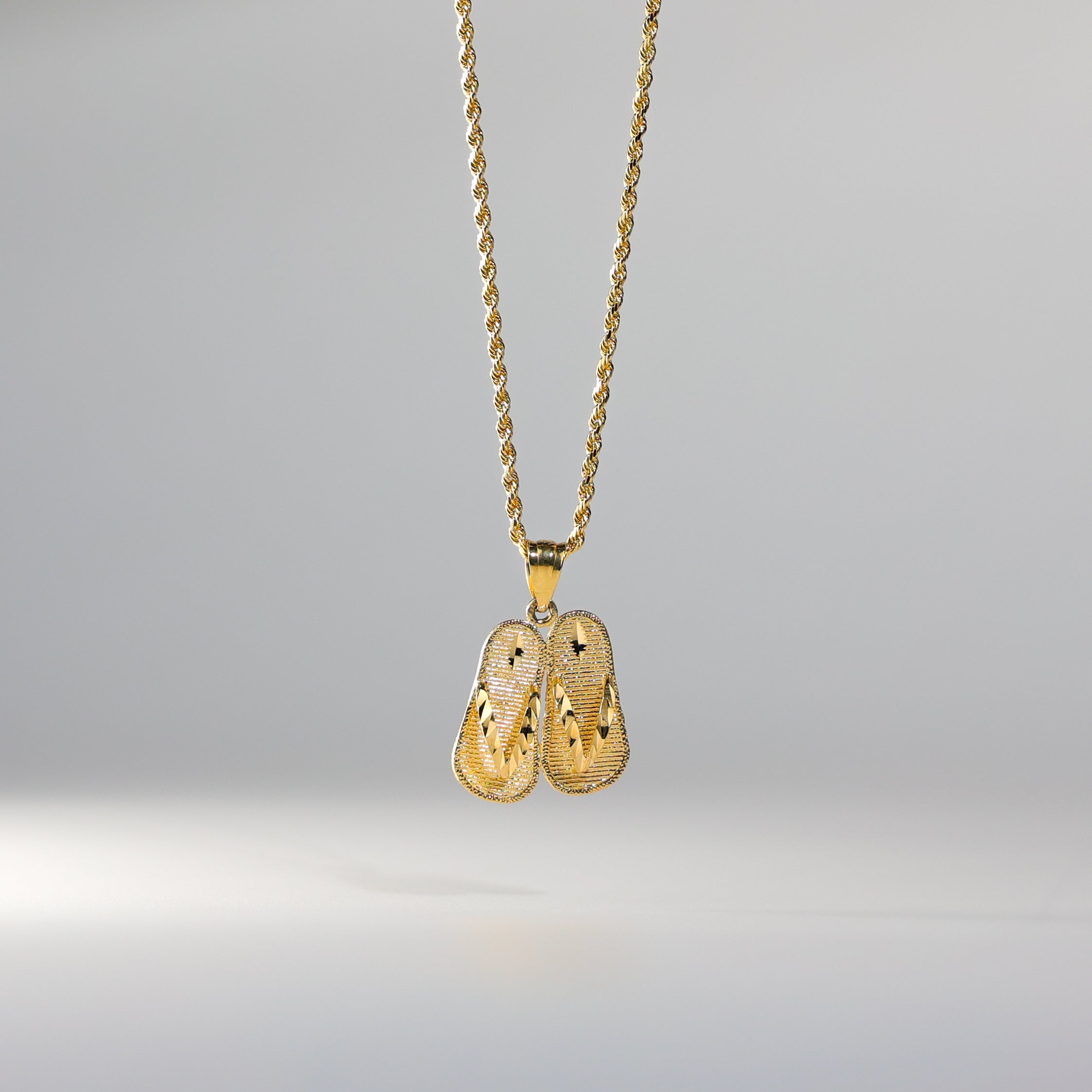 Gold Sandal Pendant Model-1699 - Charlie & Co. Jewelry