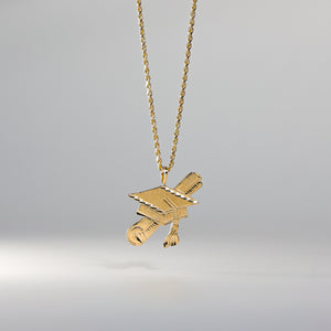 Gold Graduation Hat Pendant Model-2408 - Charlie & Co. Jewelry