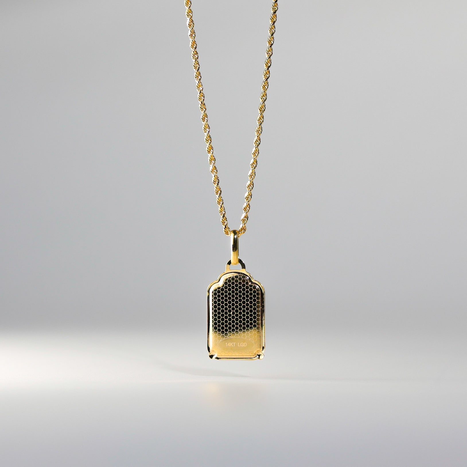 Gold St. Jude Enamel Plate Pendant Model-0168 - Charlie & Co. Jewelry