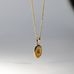 Gold Jesus Heart Oval Enamel Pendant Model-0174 - Charlie & Co. Jewelry