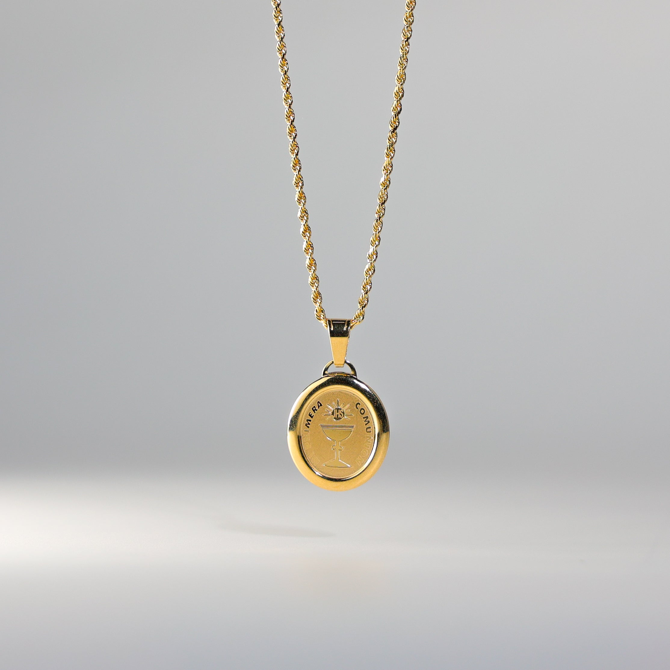 Gold Communion Enamel Plate Pendant Model-1273 - Charlie & Co. Jewelry