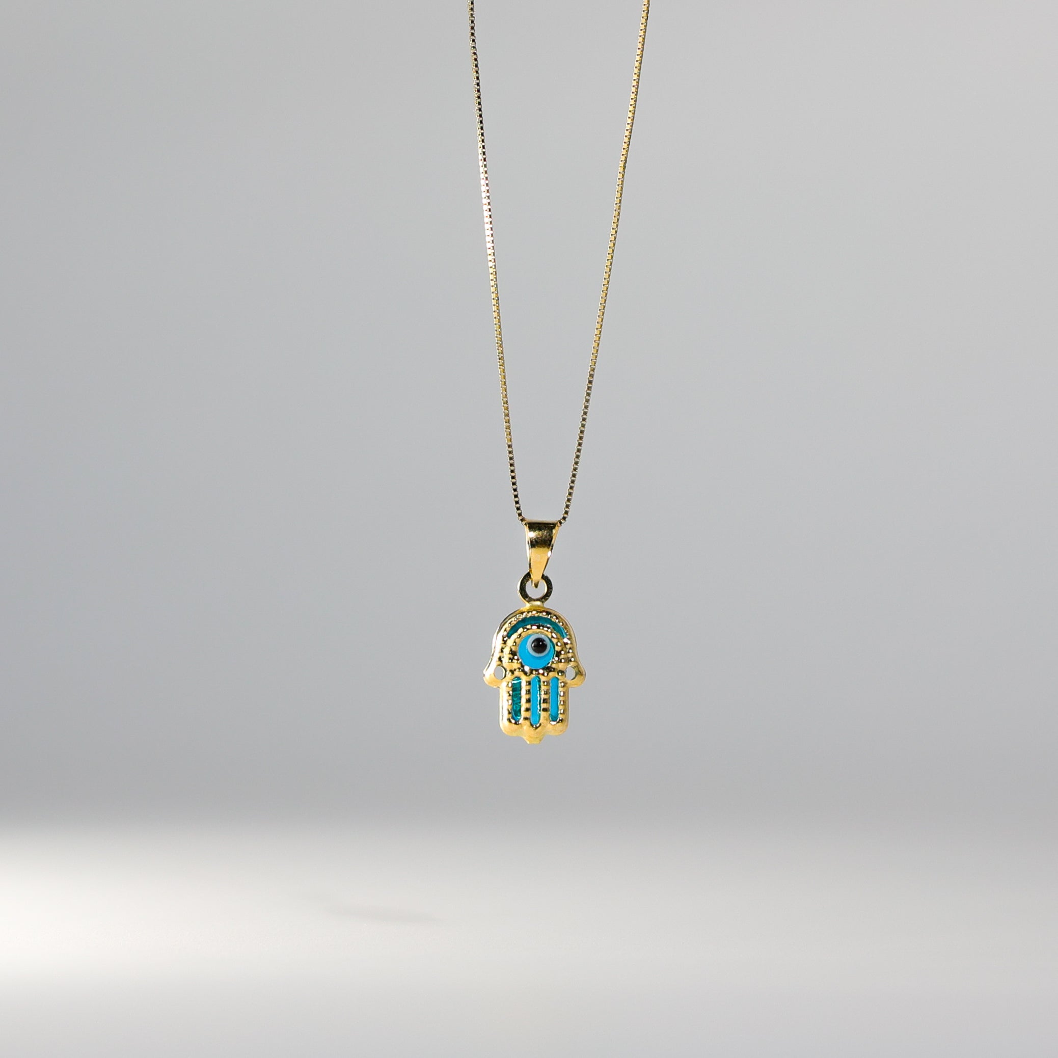 10K Gold Enamel Blue outlet Hamsa Pendant