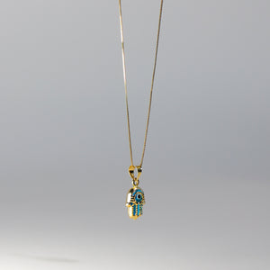 Gold Evil Eye Hamsa Pendant Model-1718 - Charlie & Co. Jewelry