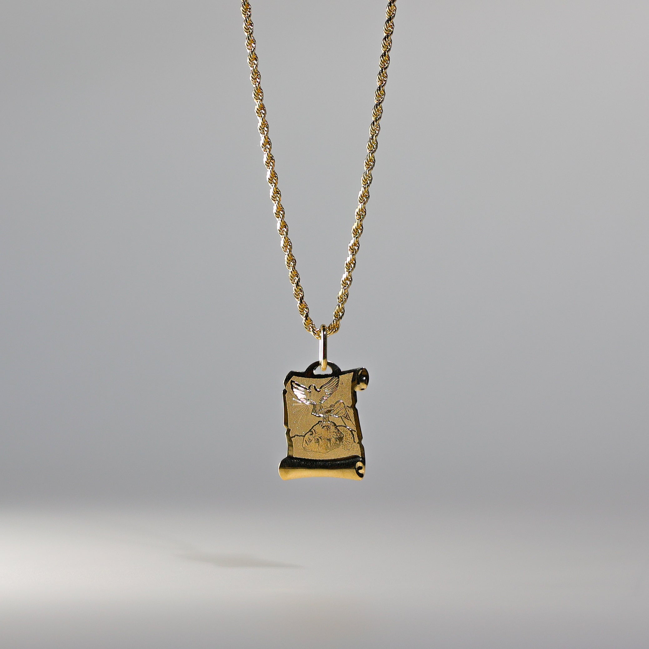 Gold Baby Baptism Enamel Pendant Model-1277 - Charlie & Co. Jewelry