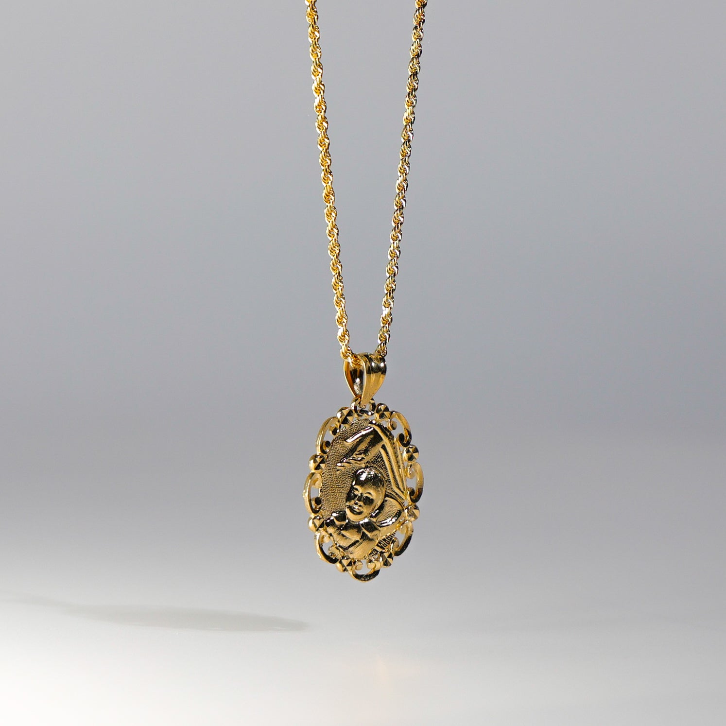 Gold Baptism Communion Pendant Model-1444 - Charlie & Co. Jewelry