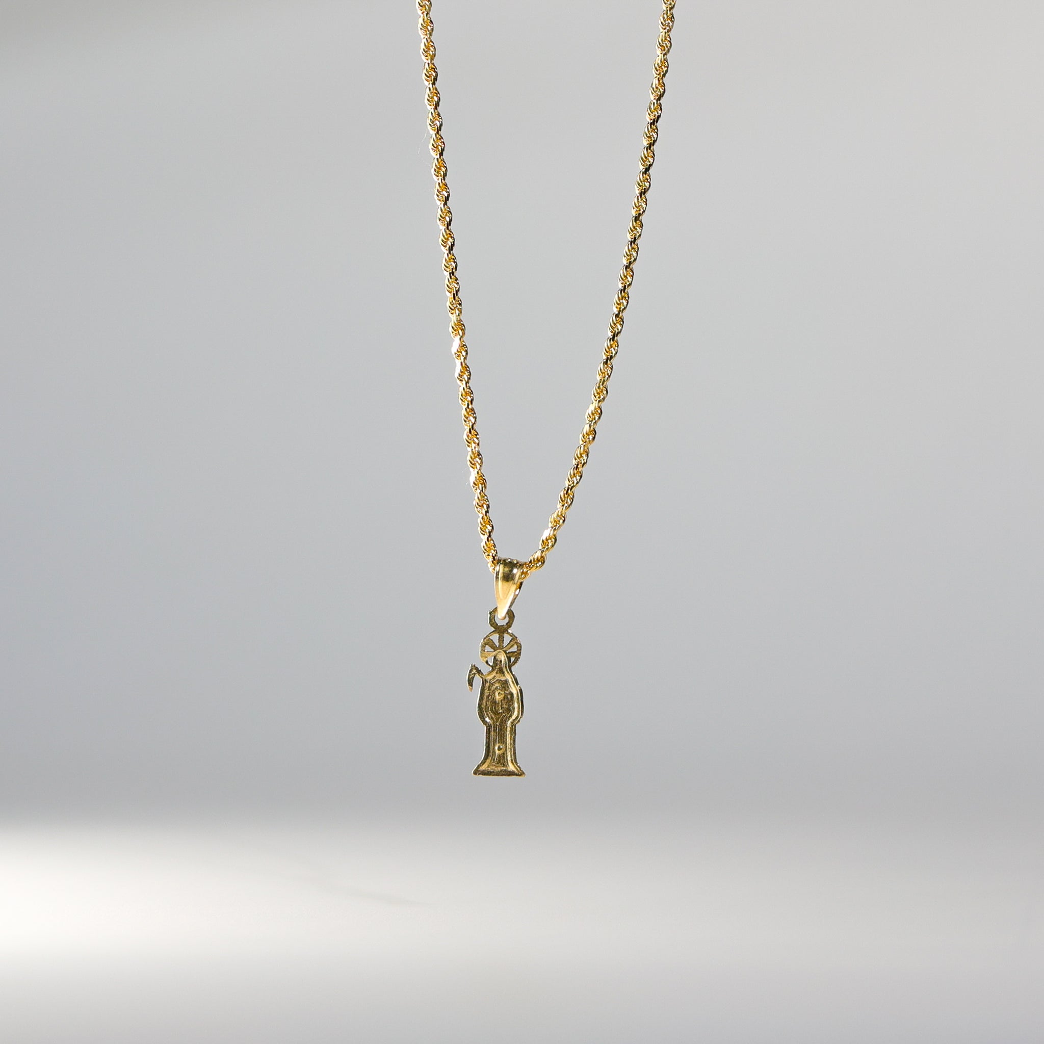 Gold Santa Muerte Devil Pendant Model-99 - Charlie & Co. Jewelry