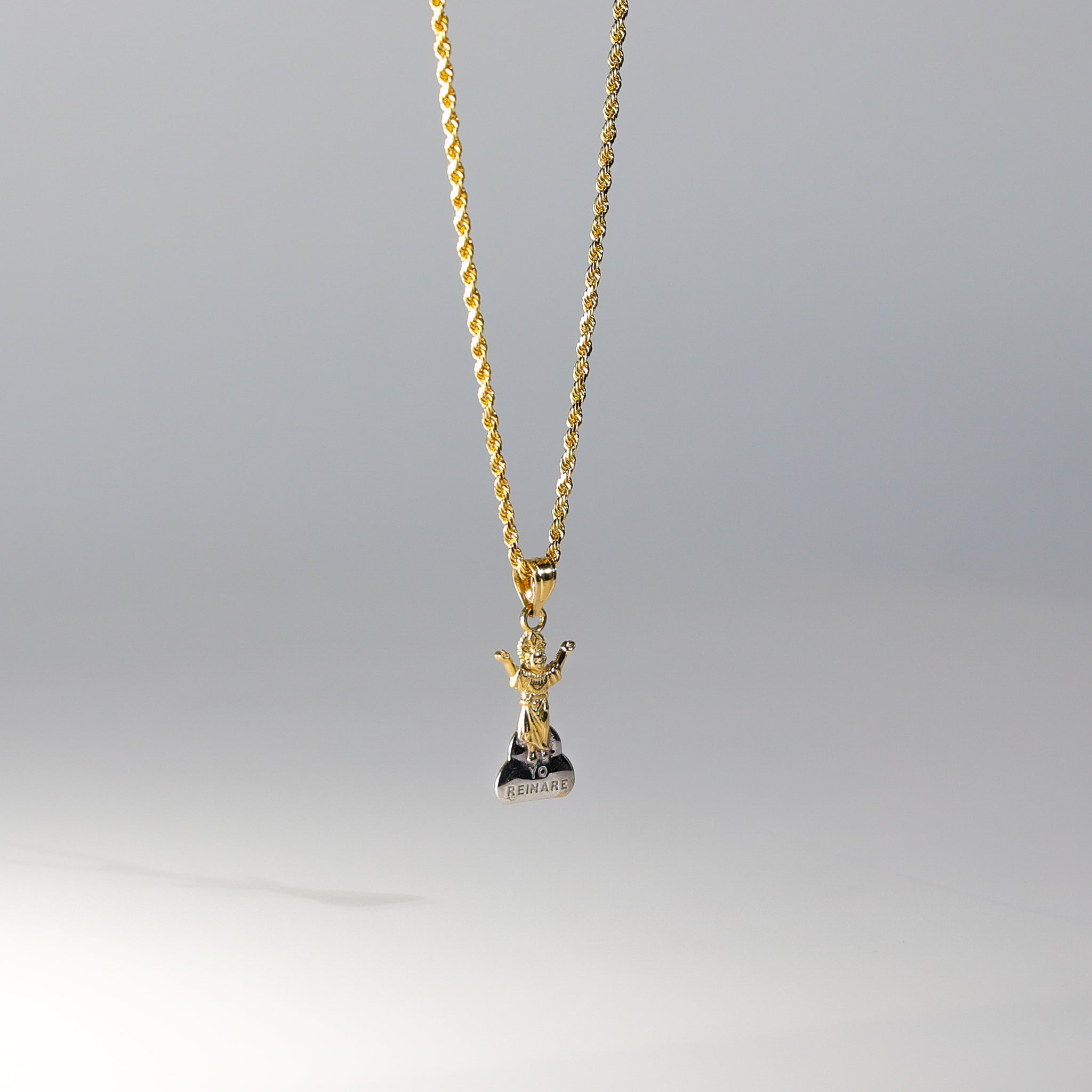Gold Two Colors Praying Jesus Religious Pendant Model-90 - Charlie & Co. Jewelry