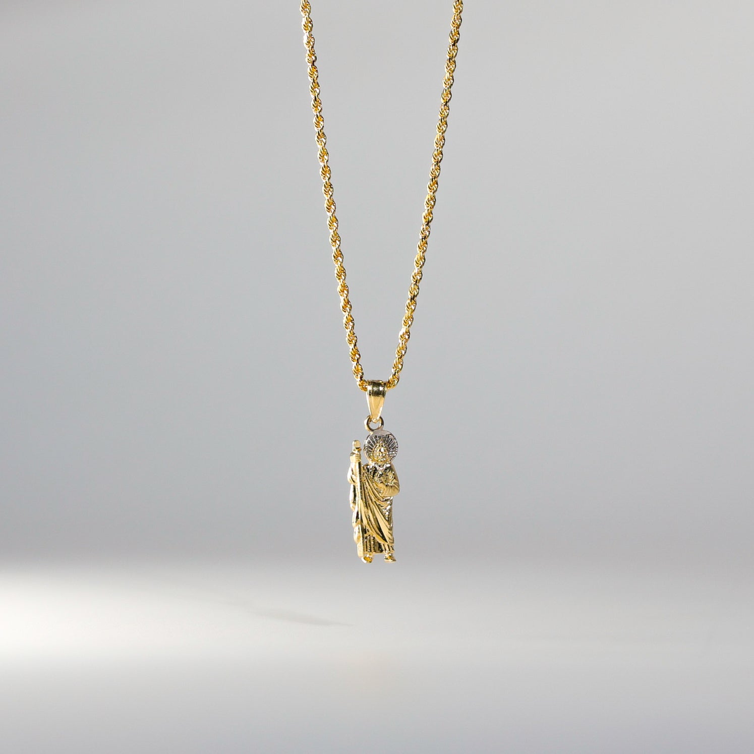 Gold Two-Tones Jesus Pendant Model-102 - Charlie & Co. Jewelry