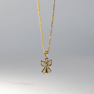 Gold Two Colors Angel Pendant Model-1747 - Charlie & Co. Jewelry