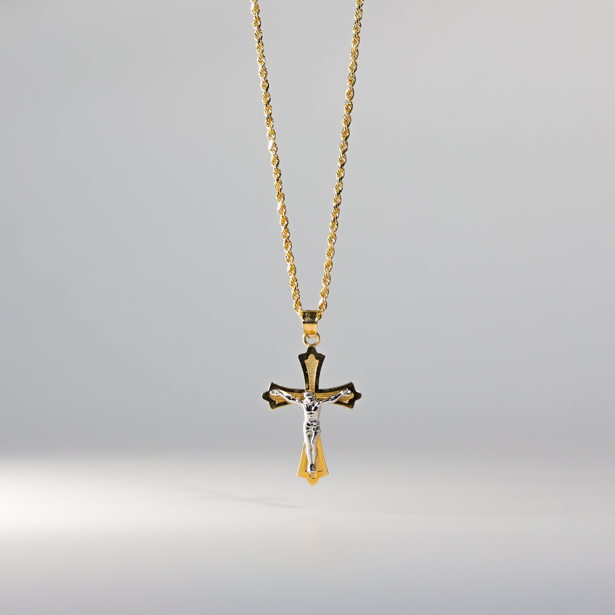 Gold Two-Tones Jesus Crucifix Cross Religious Pendant Model-39 - Charlie & Co. Jewelry