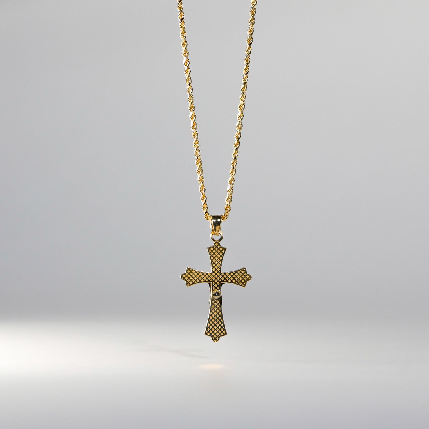 Gold Two-Tones Jesus Crucifix Cross Religious Pendant Model-39 - Charlie & Co. Jewelry