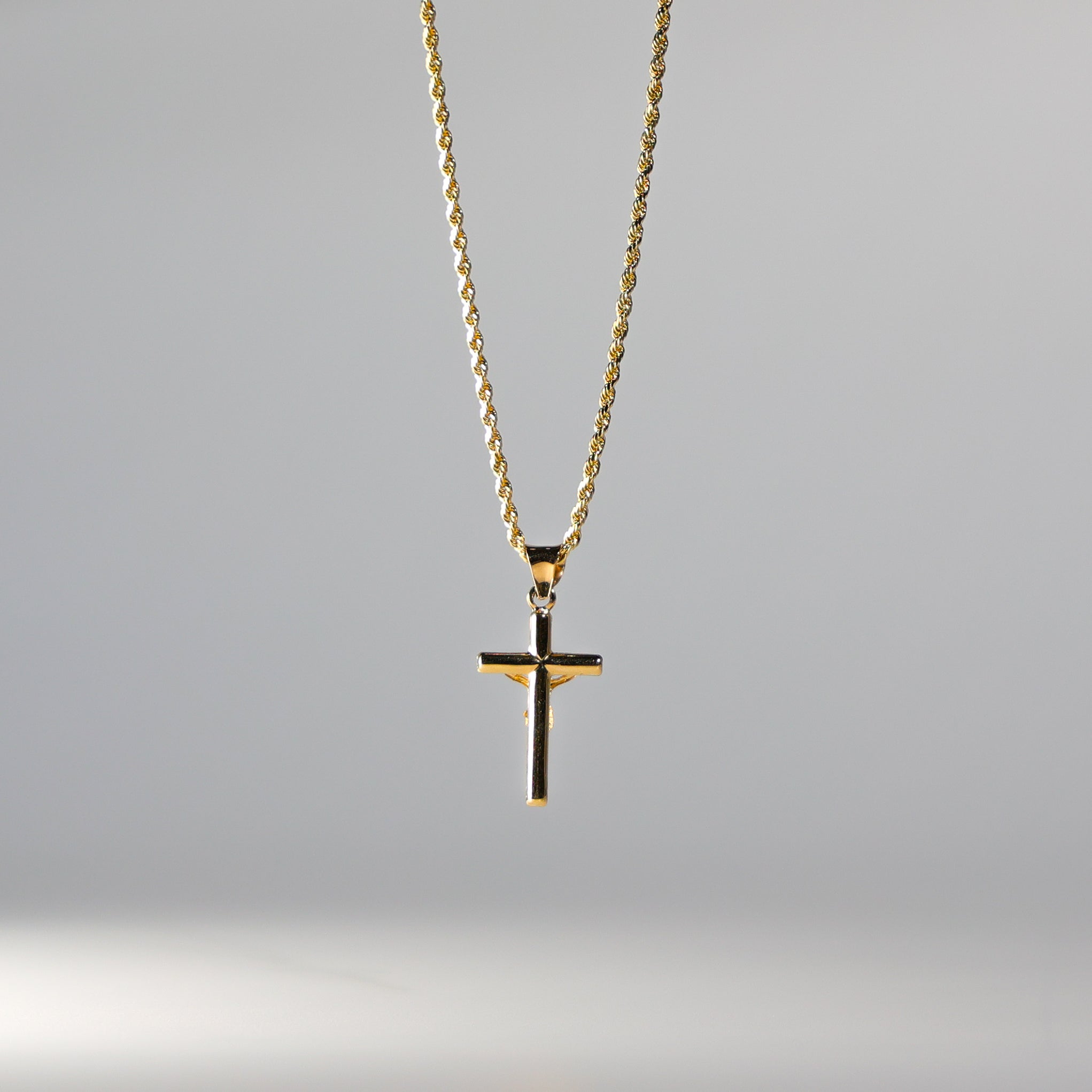 Gold Jesus Crucifix Small Cross Pendant Model-841 - Charlie & Co. Jewelry