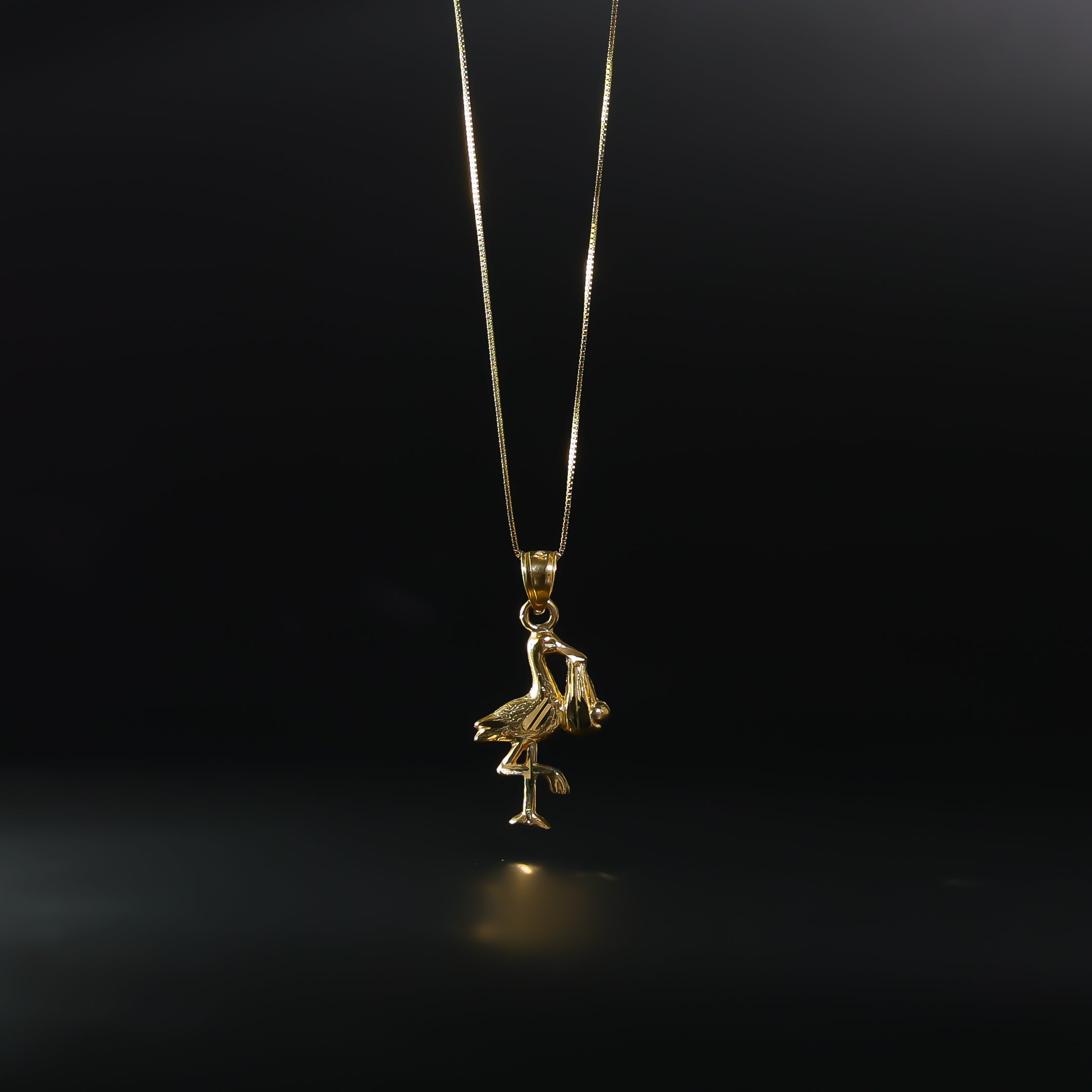 Gold Crane Pendant Model-1694 - Charlie & Co. Jewelry