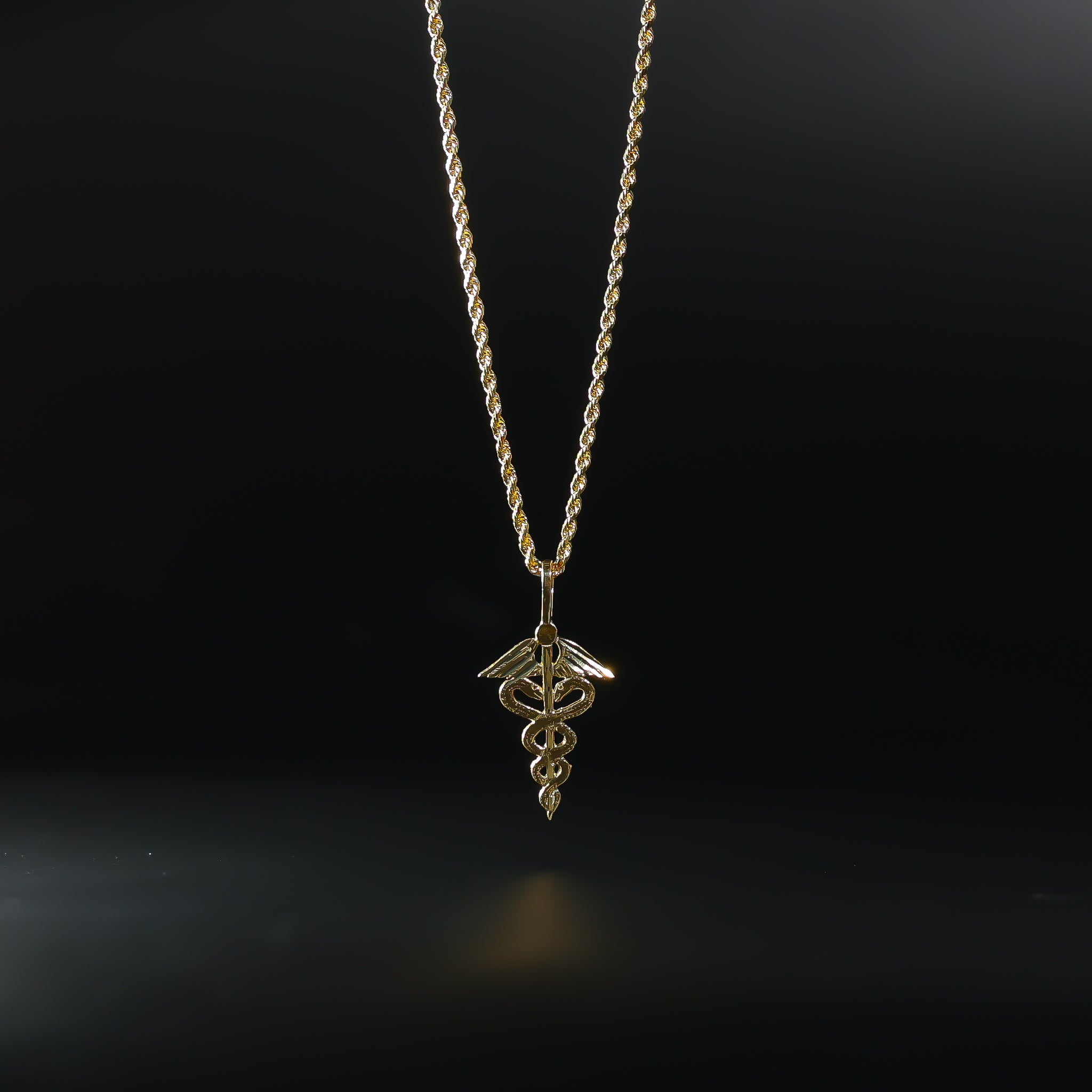 Gold Symbol of Medical SERVICE Pendant Model-1969 - Charlie & Co. Jewelry