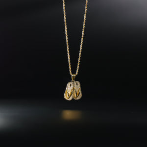 Gold Sandal Pendant Model-1699 - Charlie & Co. Jewelry