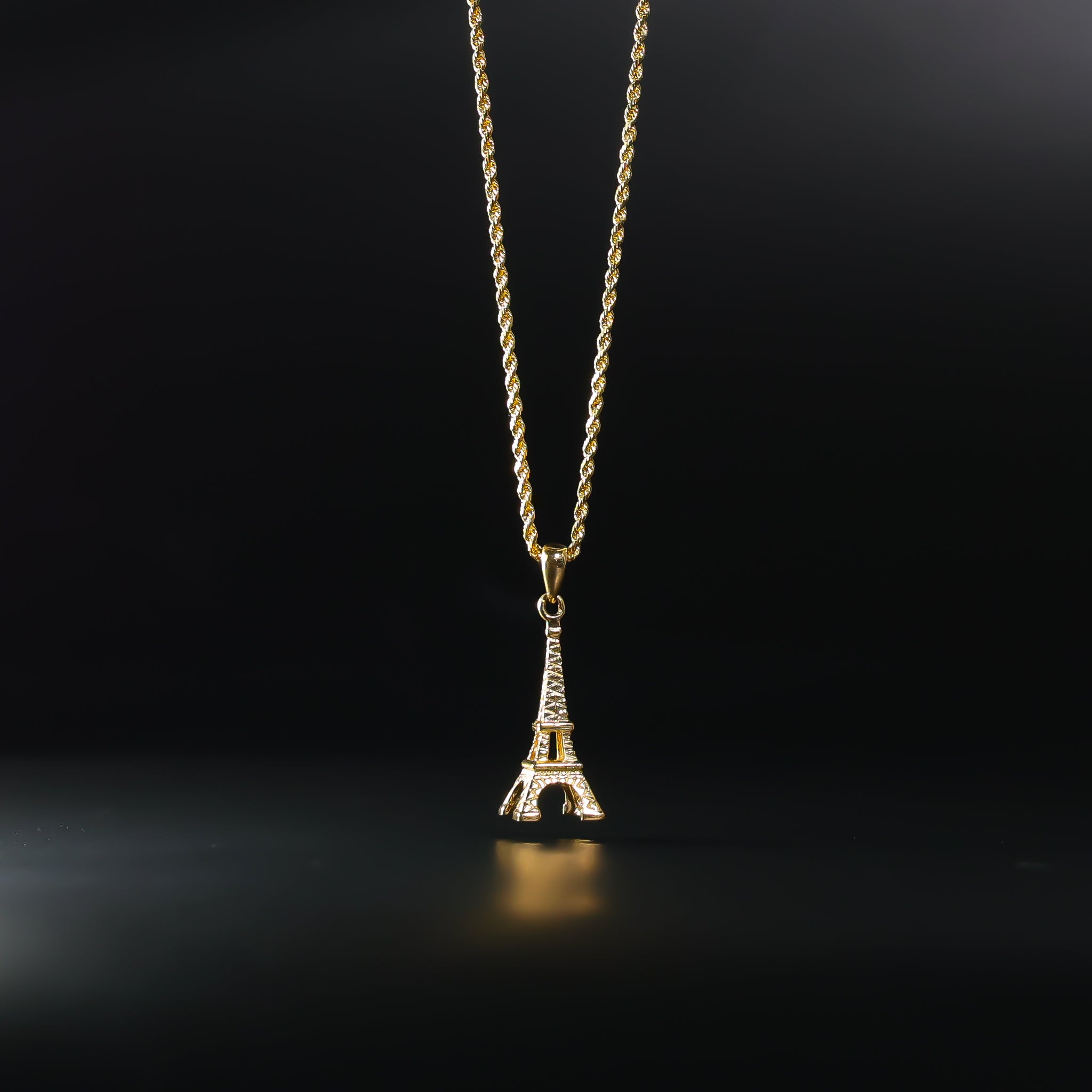 Gold Paris Eiffel Tower Pendant Model-757 - Charlie & Co. Jewelry