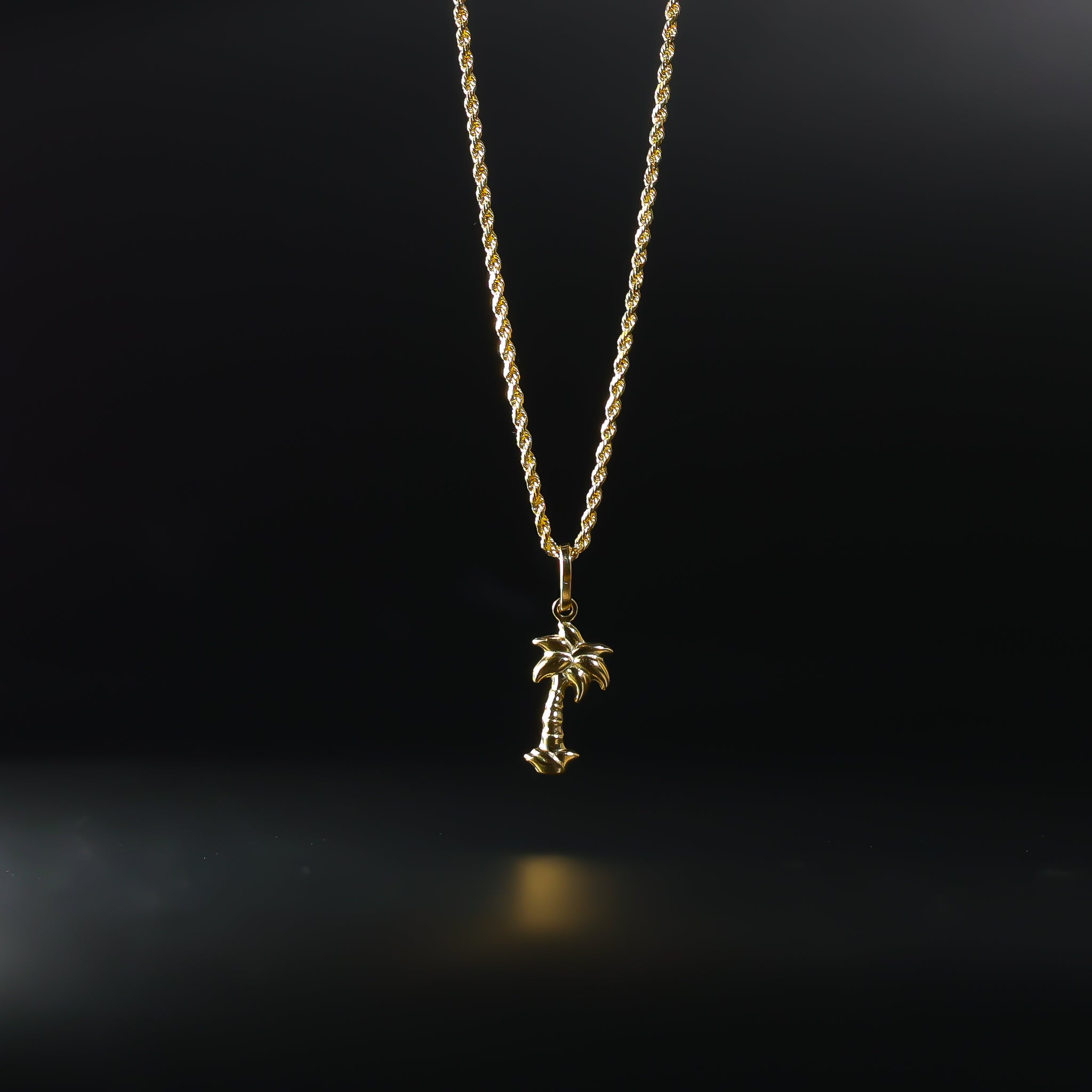 Gold Dainty Palm Tree Pendant Model-500 - Charlie & Co. Jewelry