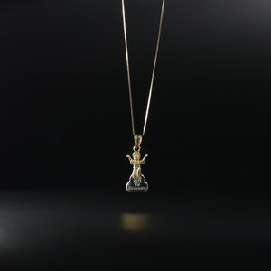 Gold Two Colors Praying Jesus Religious Pendant Model-90 - Charlie & Co. Jewelry