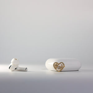 Gold CZ Flower Heart Pendant Model-753 - Charlie & Co. Jewelry