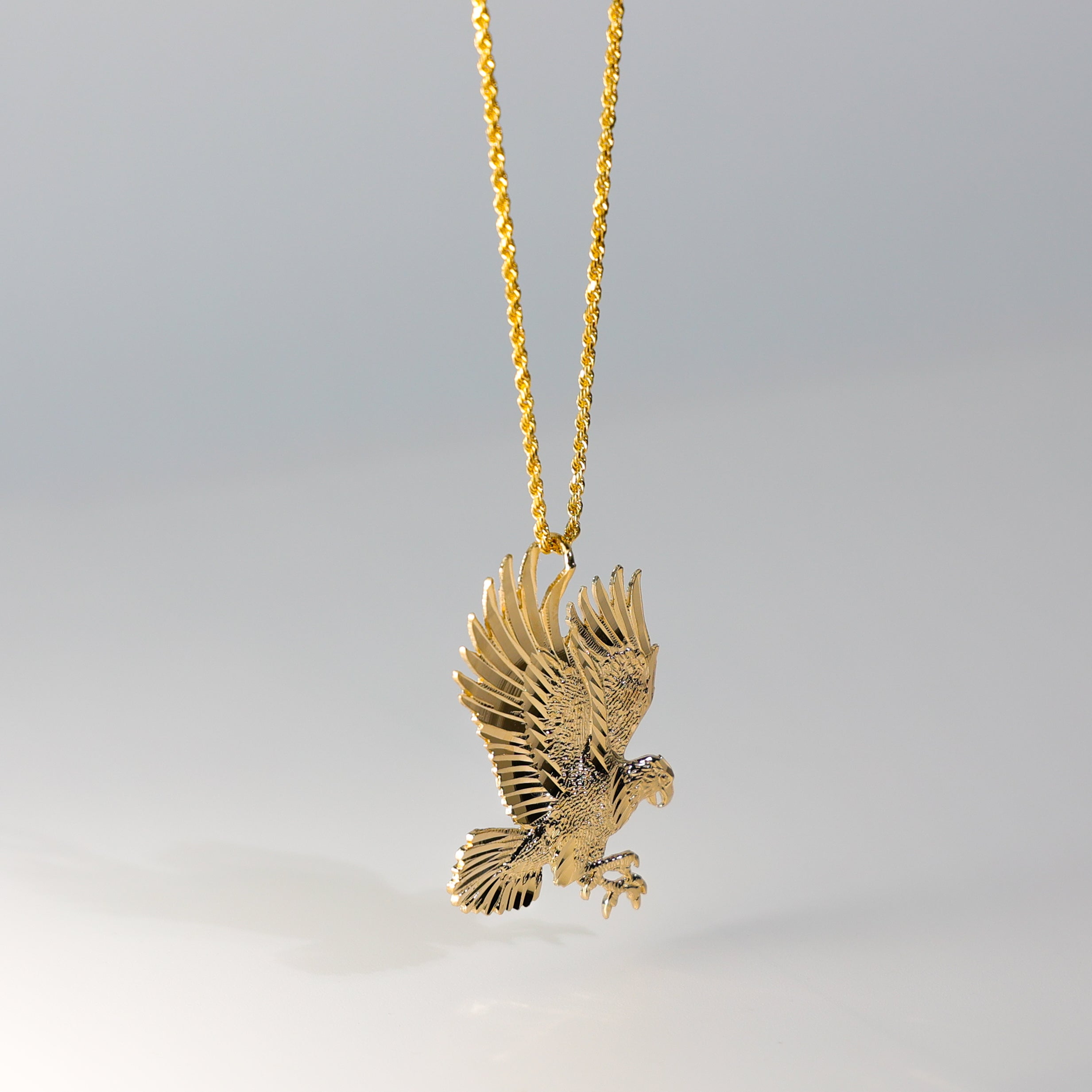 14k Gold Flying Eagle Pendant Model-PT1592 - Charlie & Co. Jewelry
