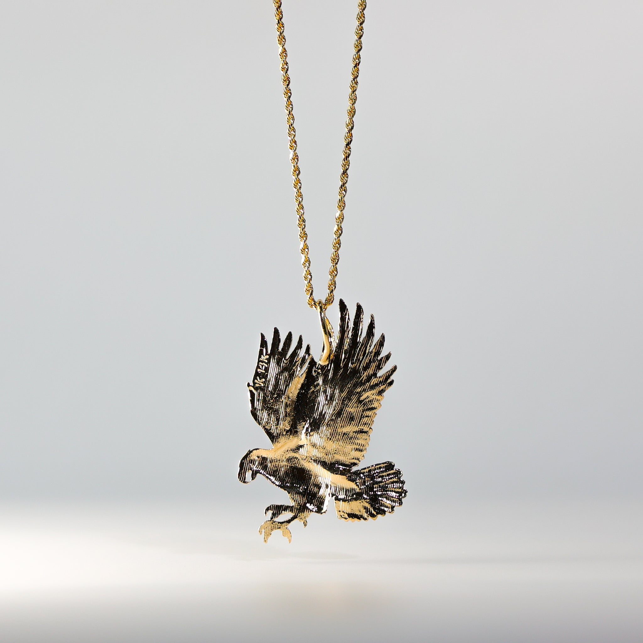 14k Gold Flying Eagle Pendant Model-PT1592 - Charlie & Co. Jewelry